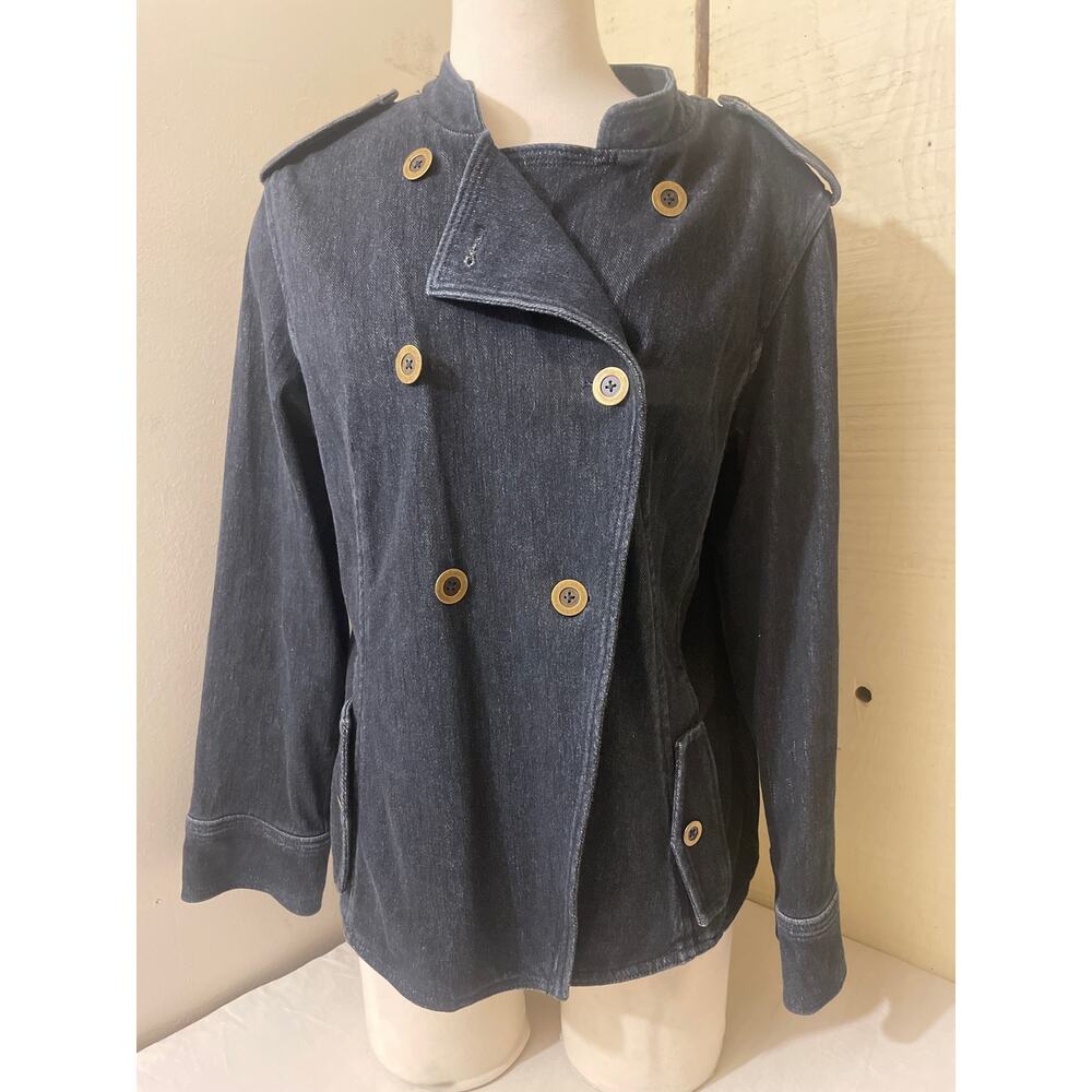 Coldwater Creek Women's Size Petite Large 14-16 Stretch Denim Jacket Blue‎